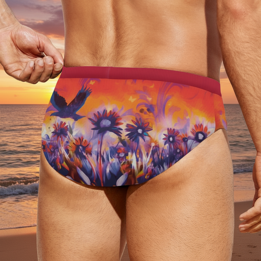 “Sunset Flight”  Men'S Drawstring Swim Briefs