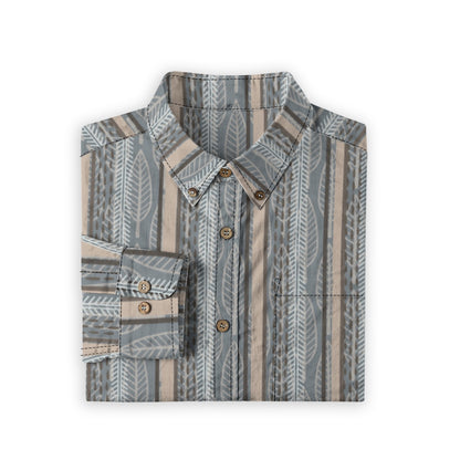 “Charlie” Men's Casual Lapel Long Sleeve Shirt|125GSM Cotton