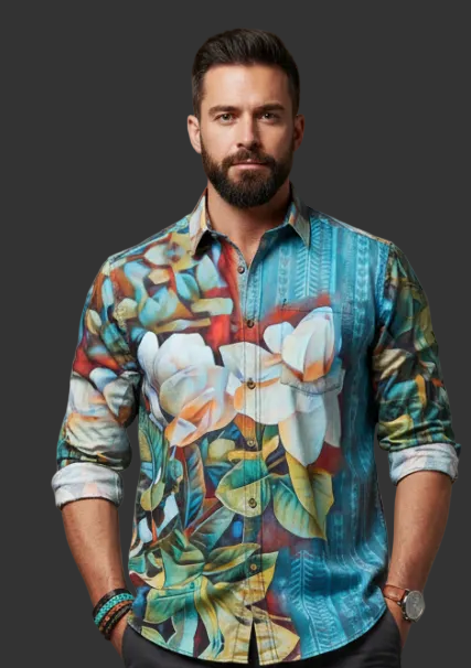 Men's Casual Lapel Long Sleeve Shirt|125GSM Cotton
