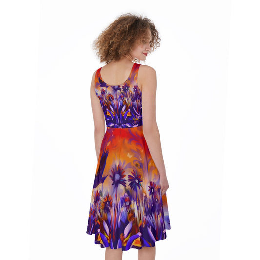 “Sunset Flight” All-Over Print Women's Sleeveless Dress