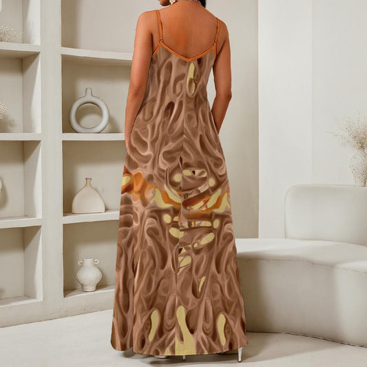“Tangle” Women's Elegant V-Neck Maxi Dress