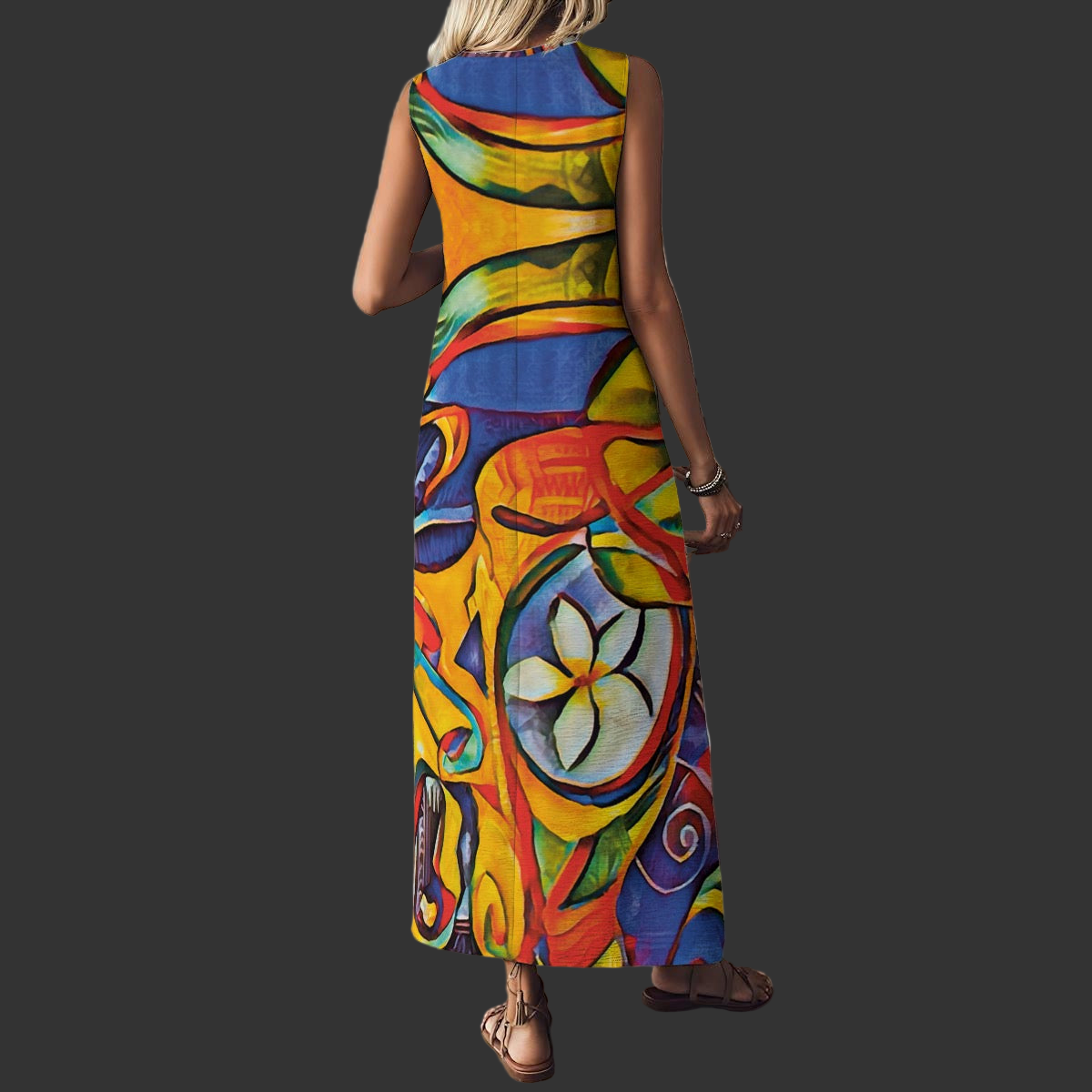 “Sassy” Women's V-Neck Long Dress