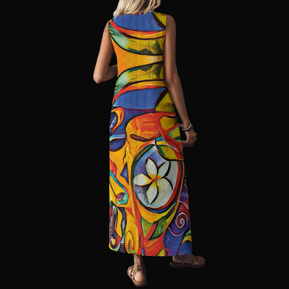 “Sassy” Women's V-Neck Long Dress