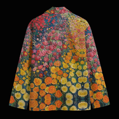 “Floriana” Casual Flat Lapel Collar Blazer | 245GSM Cotton