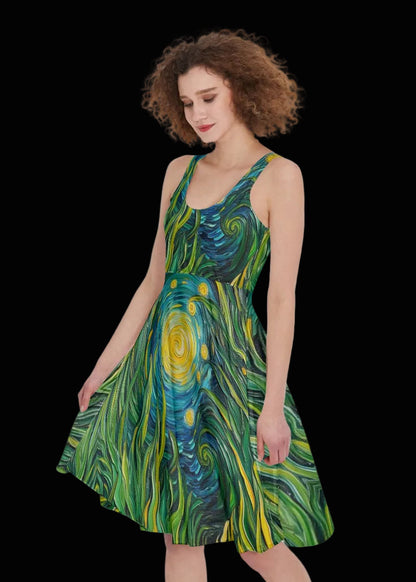 “Vincent Through the Seagrass” Women's Sleeveless Dress