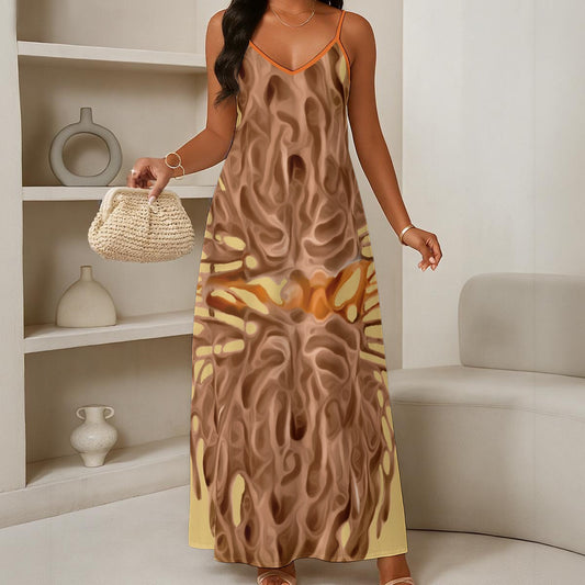 “Tangle” Women's Elegant V-Neck Maxi Dress