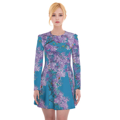 “Jacaranda Season” (Aqua) Women's Irish Dress