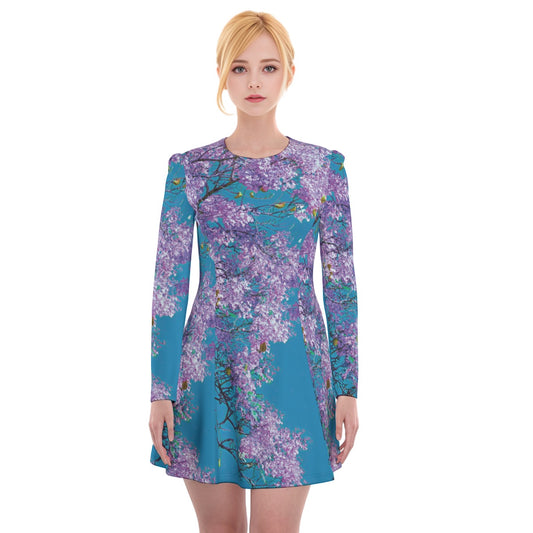 “Jacaranda Season” (Aqua) Women's Irish Dress