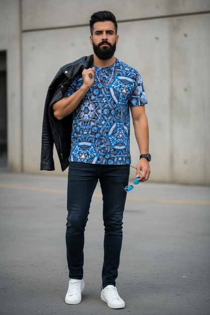 “Andromeda” Print Men's O-Neck T-Shirt | 190GSM Cotton