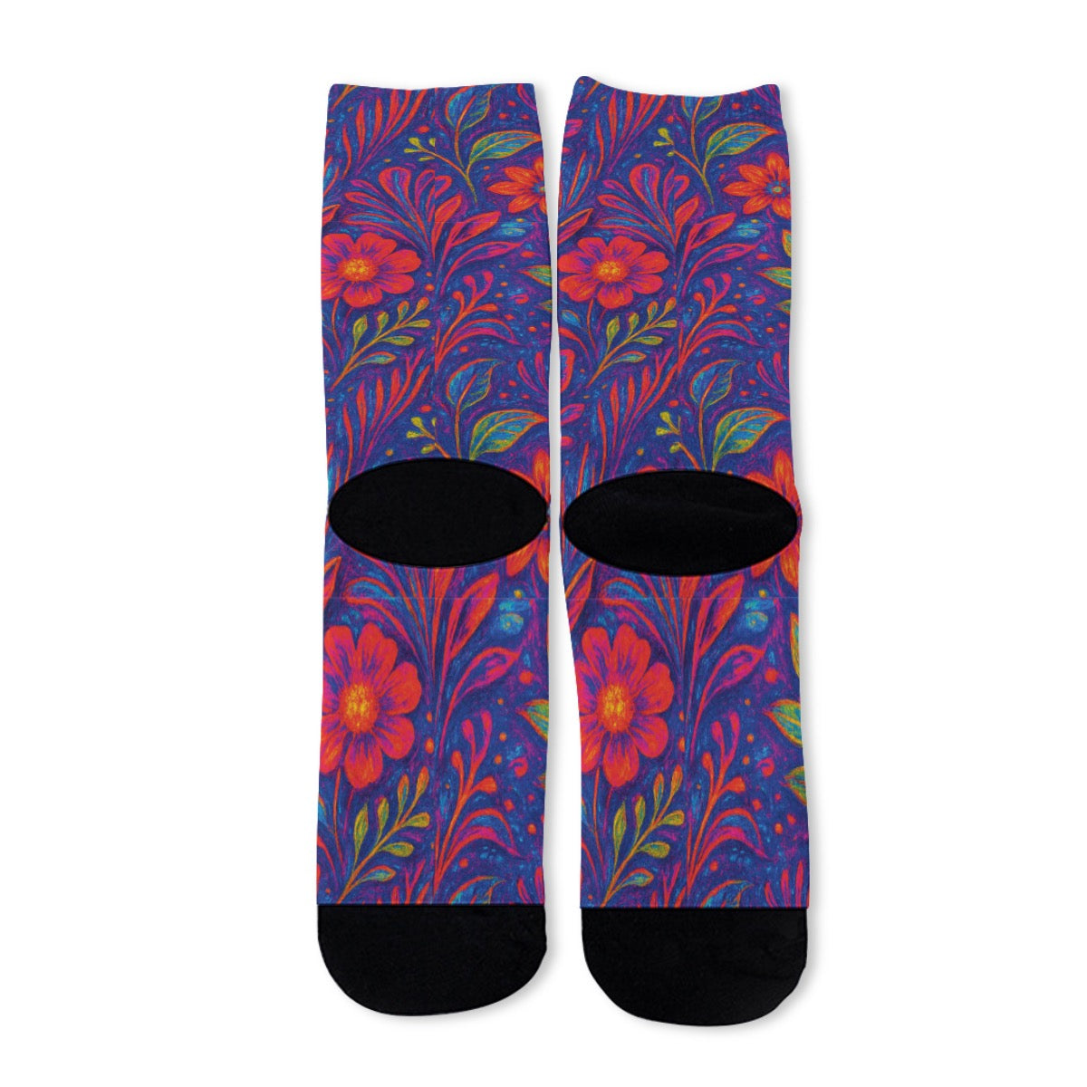 “Floral Vibrations” Unisex Long Socks