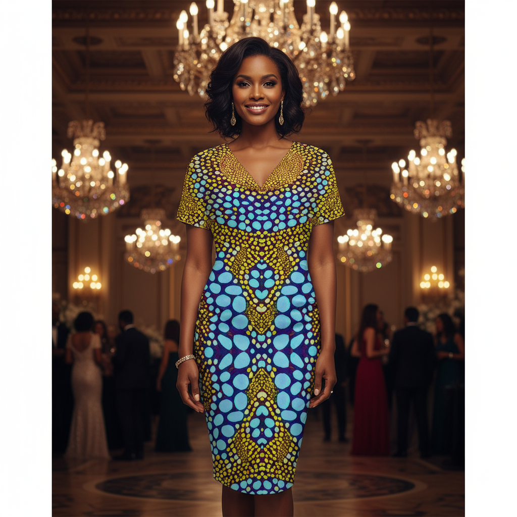 “Sunstone” Women's V-neck pleated dress