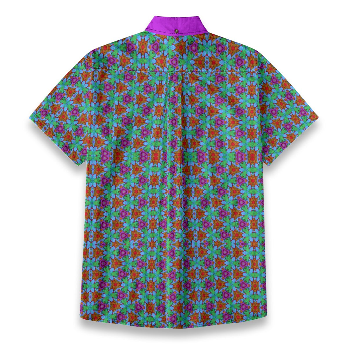 “Fuchsia Fractal” Men's Breathable Cotton Shirt|125GSM