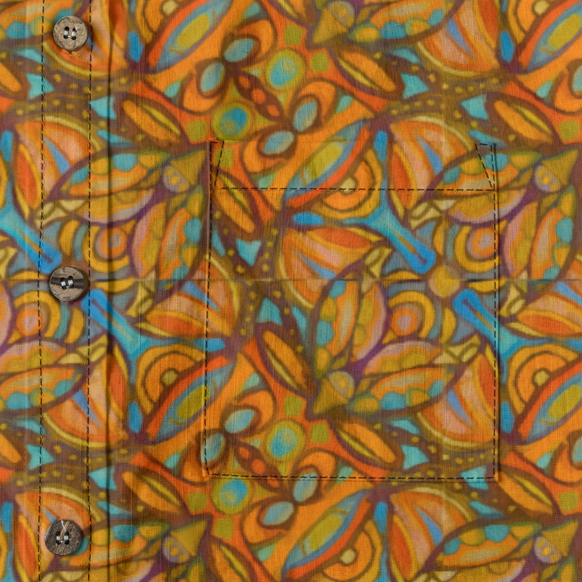 “Bloomfield Ochres” Men's Casual Lapel Long Sleeve Shirt|125GSM Cotton