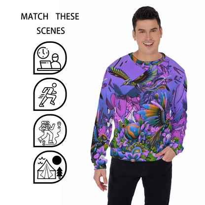 “Purple Garden of Unseemly Delights” Men's Thicken Sweater