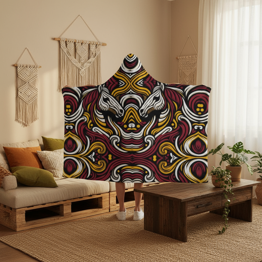 “Bronco” Hooded blanket With Soft Fleece Lining