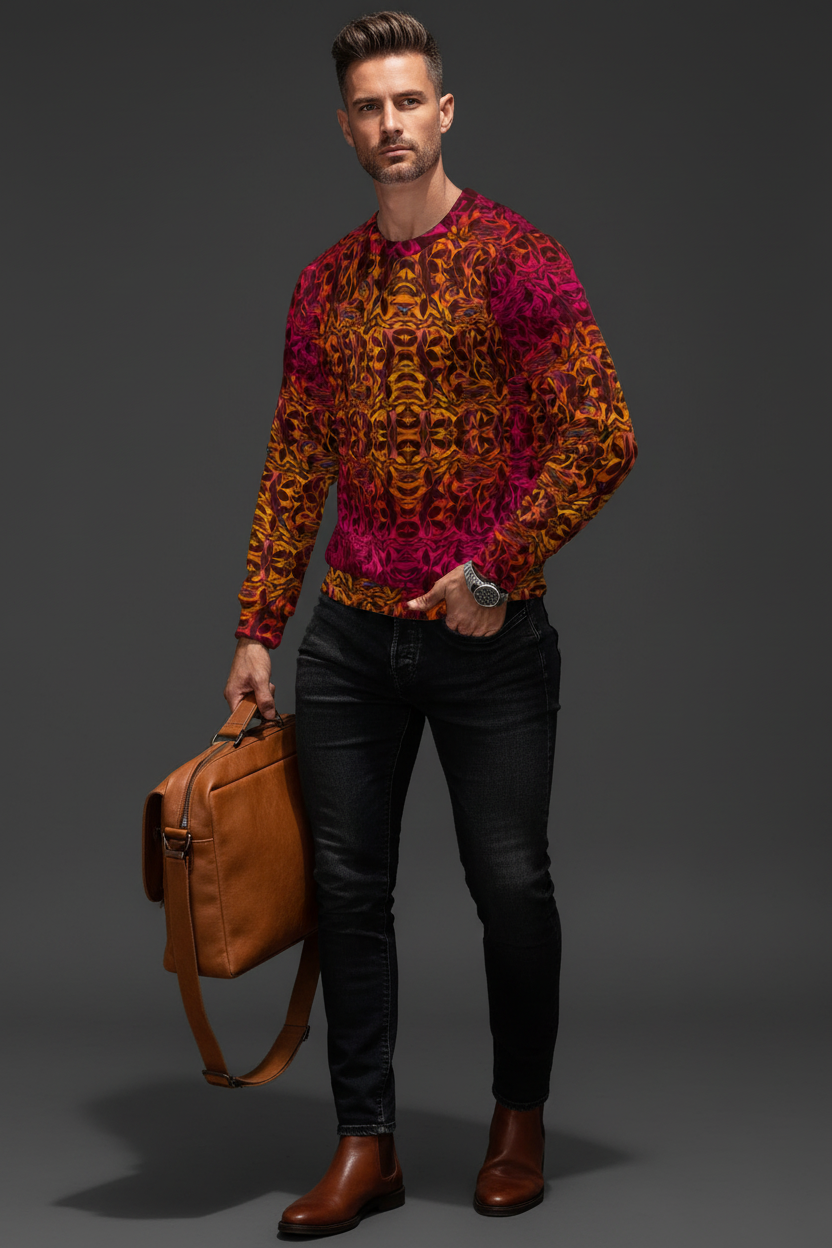 “Tribal Sunset” Men's Heavy Fleece Sweatshirt