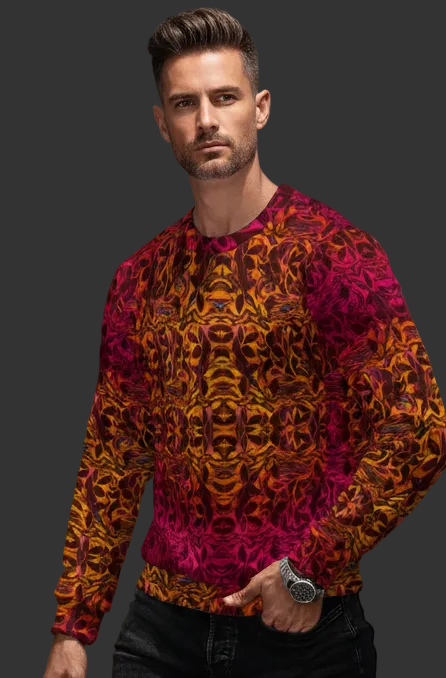 “Tribal Sunset” Men's Heavy Fleece Sweatshirt