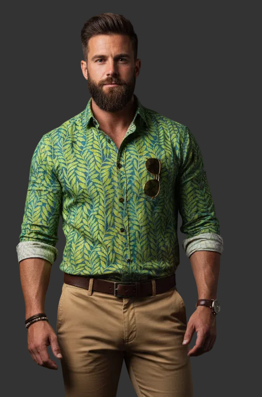Men's Casual Lapel Long Sleeve Shirt|125GSM Cotton