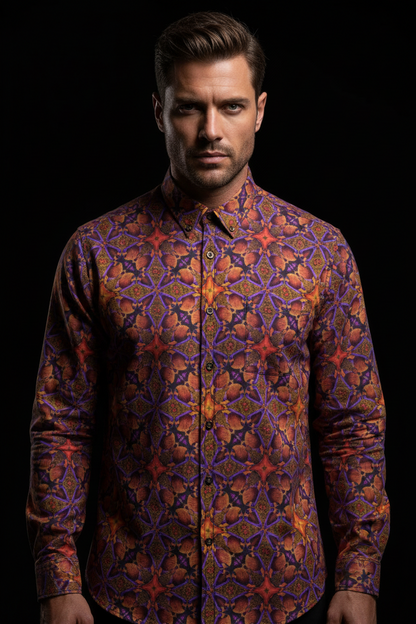 “Inverell”  Men's Casual Lapel Long Sleeve Shirt|125GSM Cotton