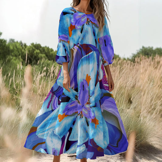 “The Blue Dietes” Long Sleeve Dress