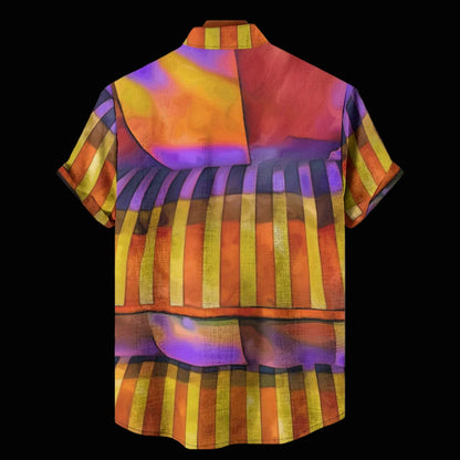 “Carnival” Men's Stand Collar Shirt|115GSM Cotton poplin