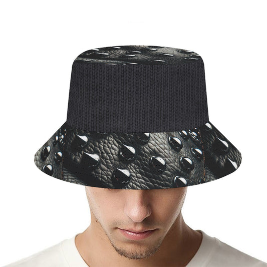 “Leather & Knit” Bucket Hat
