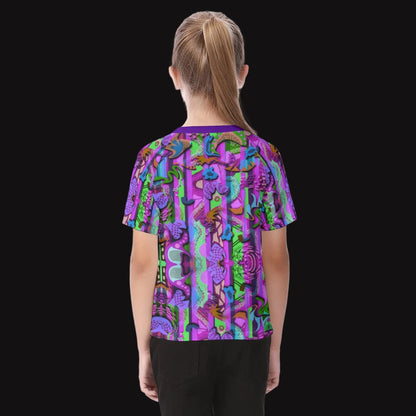 “Labyrinth”:  Purple Kid's Raglan Sleeve T-shirt