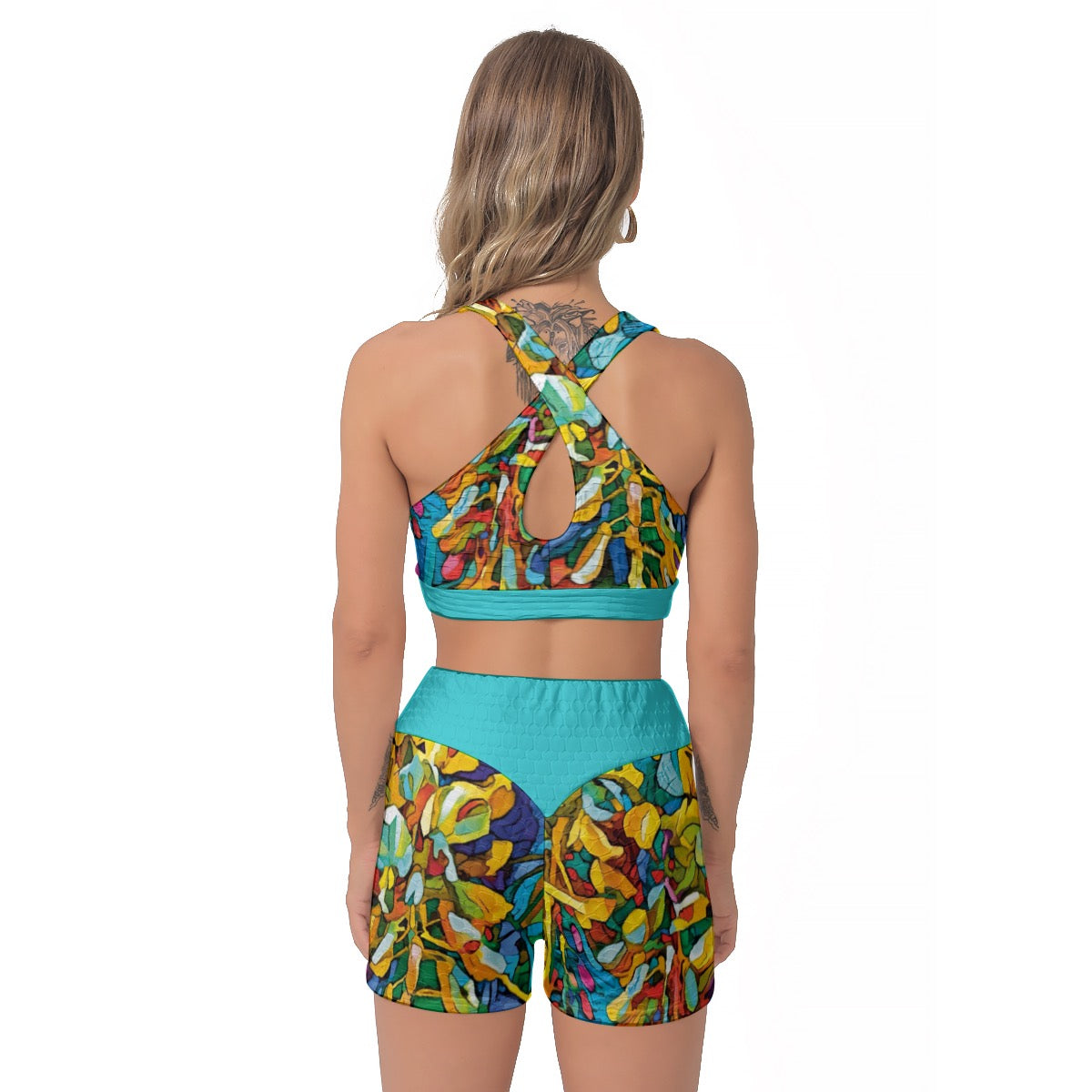 “Rainbow Wisteria”  Women's Sports Bra Suit