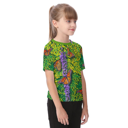 “Butterfly Garden” Kid's Raglan Sleeve T-shirt