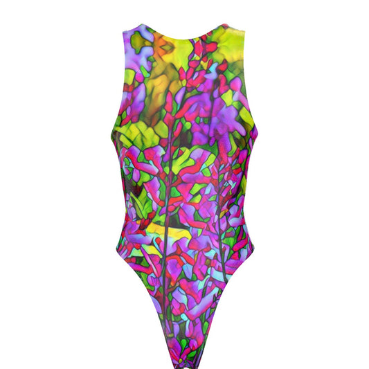“Fuchsias” Women's Tank Bodysuit