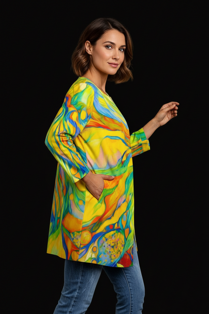 “Iridescence” Women's Faux Sweater Cardigan