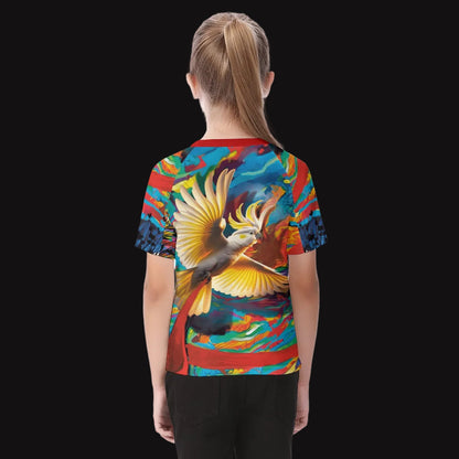 “Sulphur Crested Soaring” Kid's Raglan Sleeve T-shirt