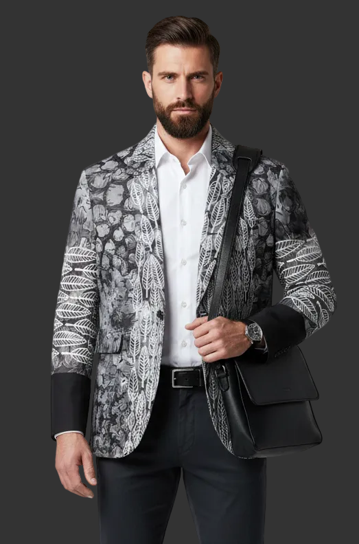 “Ashfall’ Men's Casual Flat Lapel Collar Blazer | 245GSM Cotton