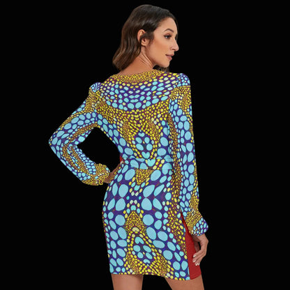 “Sunstone” Women's Long Sleeve Dress With Waist Belt