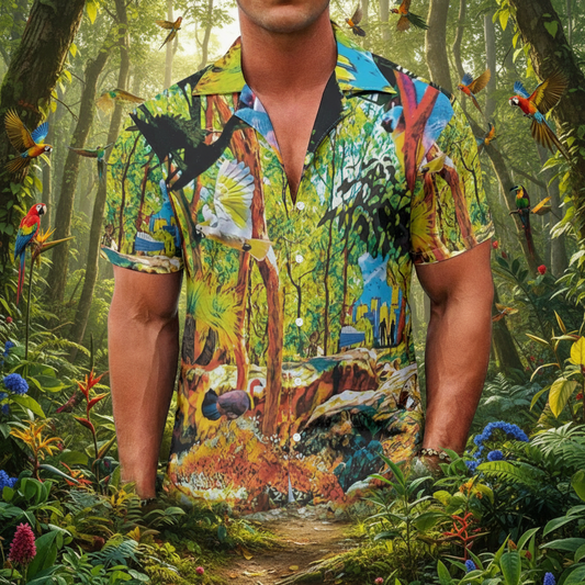 “City Bushland” Men's Hawaiian Shirt