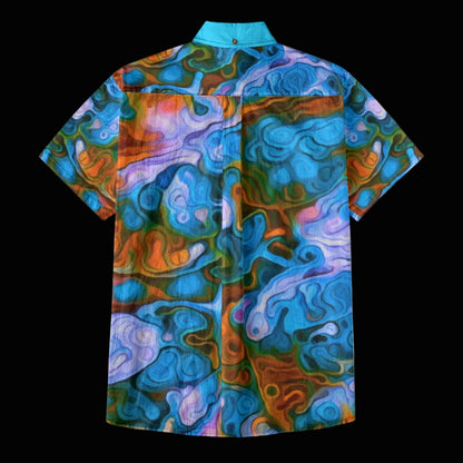 “Marbled Tides” Men's Breathable Cotton Shirt|125GSM
