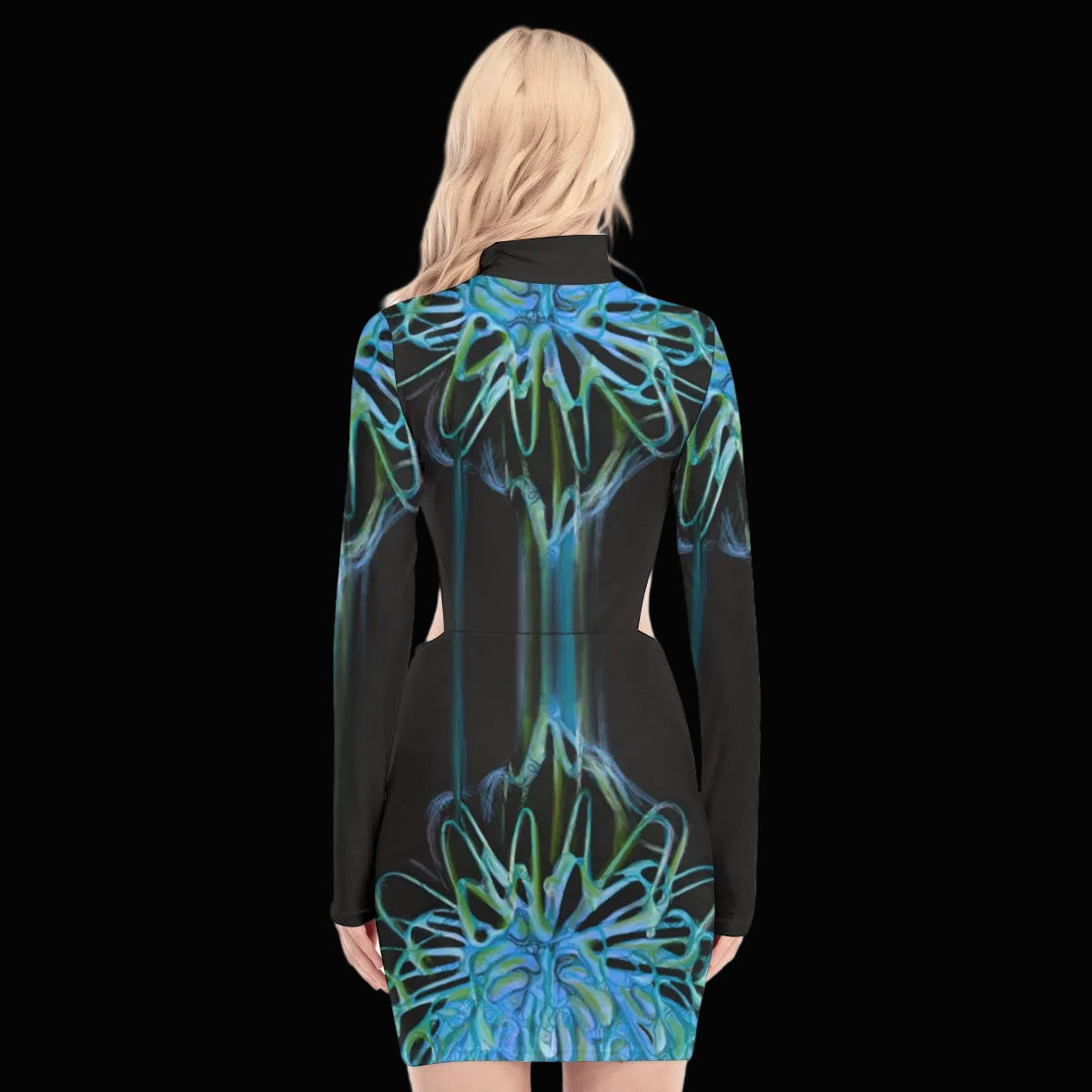 “Gothic Flora” Women's Waist Hollow Hip Dress