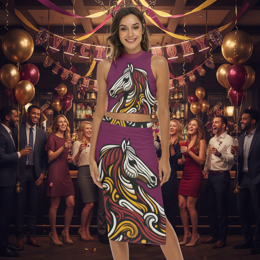 “Bronco” Women's Tank Top & Split High Skirt Set