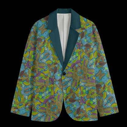 “Leaf Fall” Casual Flat Lapel Collar Blazer | 245GSM Cotton
