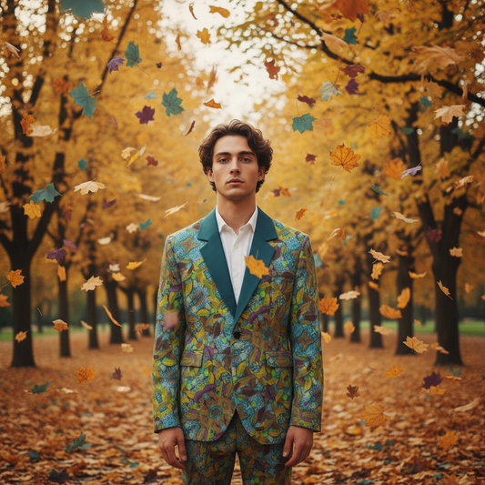 “Leaf Fall” Casual Flat Lapel Collar Blazer | 245GSM Cotton