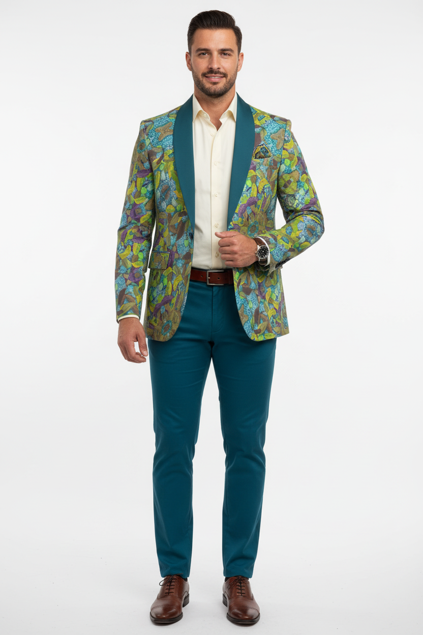 “Leaf Fall” Casual Flat Lapel Collar Blazer | 245GSM Cotton