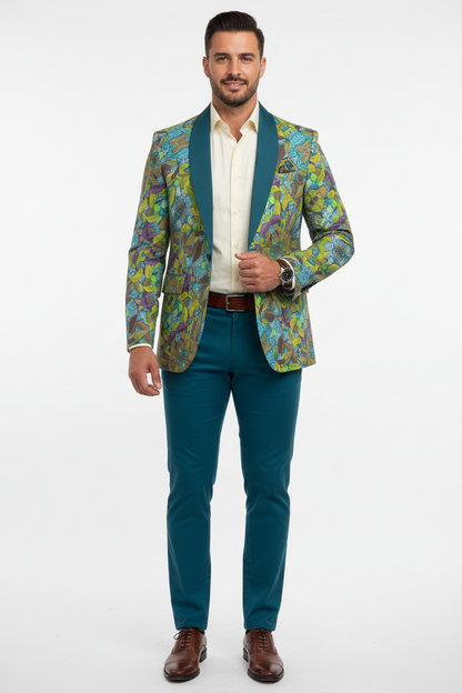 “Leaf Fall” Casual Flat Lapel Collar Blazer | 245GSM Cotton
