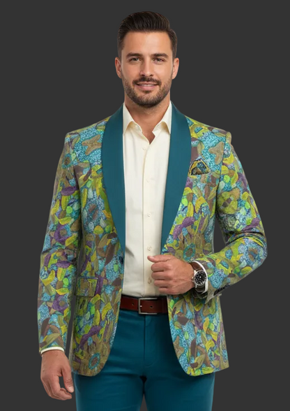 “Leaf Fall” Casual Flat Lapel Collar Blazer | 245GSM Cotton