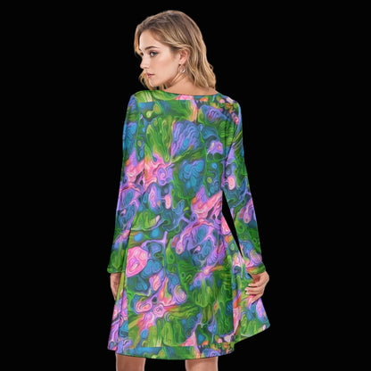 “Wonderweave” Women's Round Neck Dress|190GSM Cotton