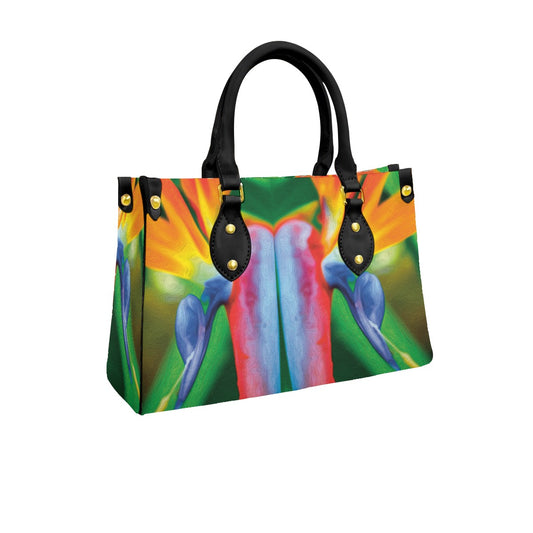 “Bird of Paradise” Women's Tote Bag With Black Handle
