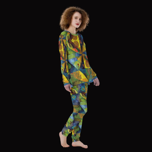 “Ocean Echoes” Print Women's Pajamas