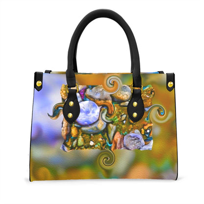 “River Stones” Women's Tote Bag With Black Handle