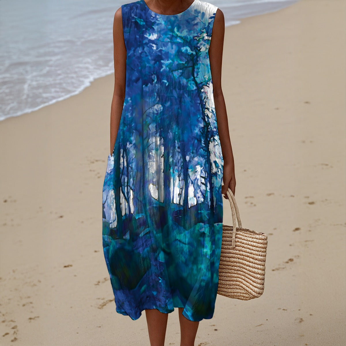“Blue Forest” Women's Sleeveless Dress