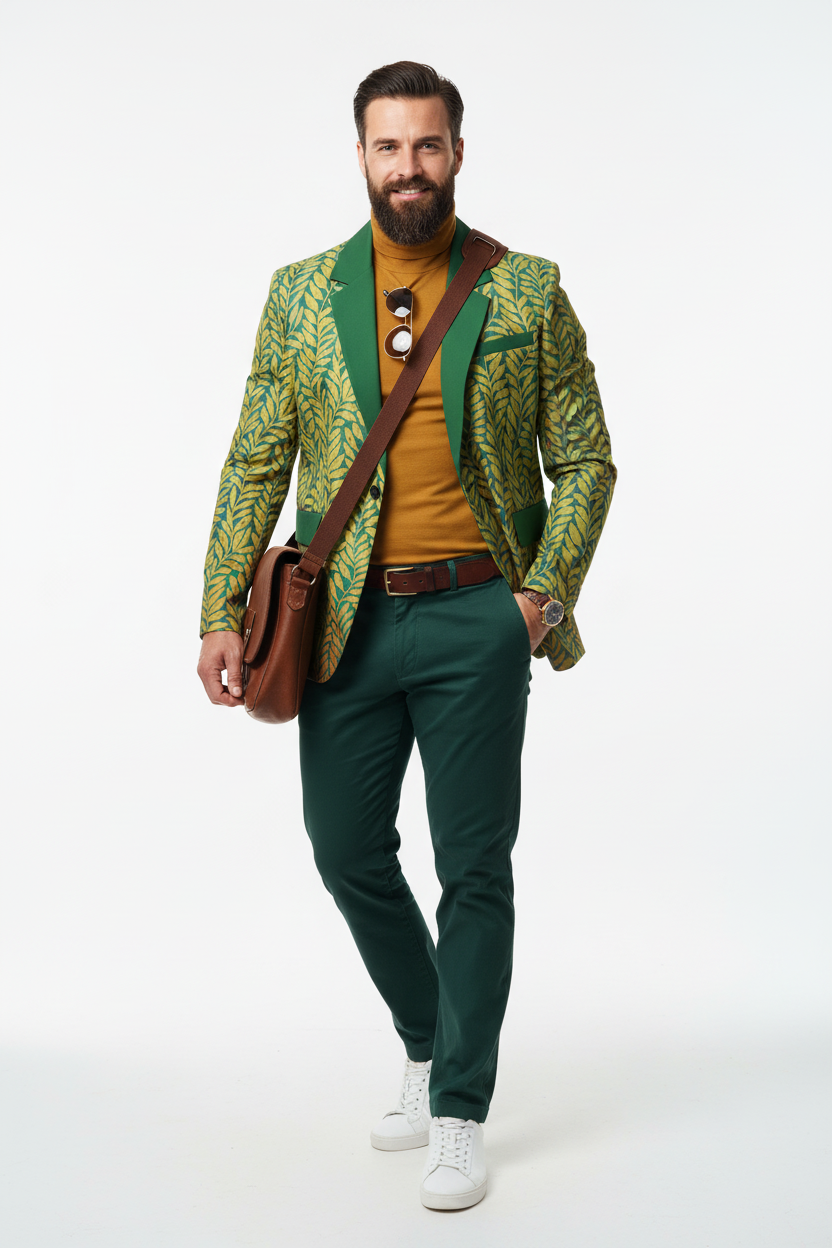 “Ecology” Men's Casual Flat Lapel Collar Blazer | 245GSM Cotton