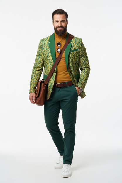 “Ecology” Men's Casual Flat Lapel Collar Blazer | 245GSM Cotton